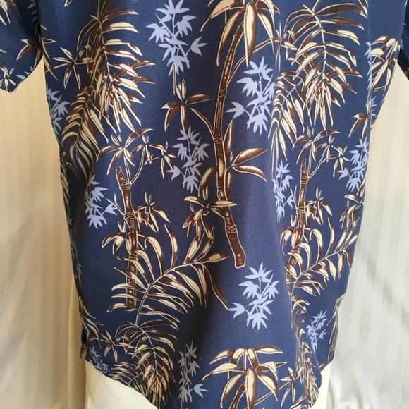 Aloha Joe Mens Blue Brown Hawaiian Polyester Tiki Tropical Surf Aloha Shirt Sz S - Picture 8 of 14